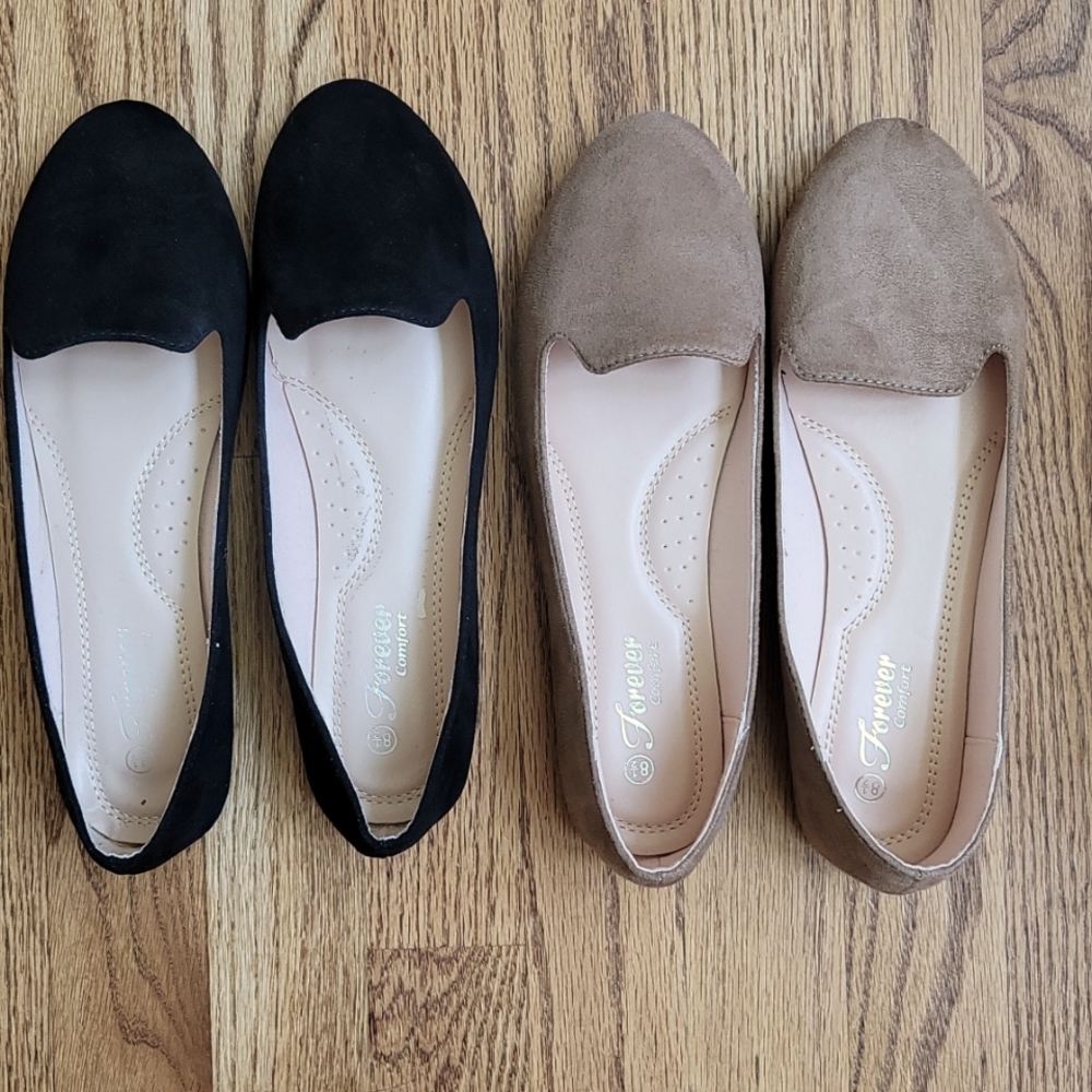 2 pair Bundle shoes tan and black size 8 1/2